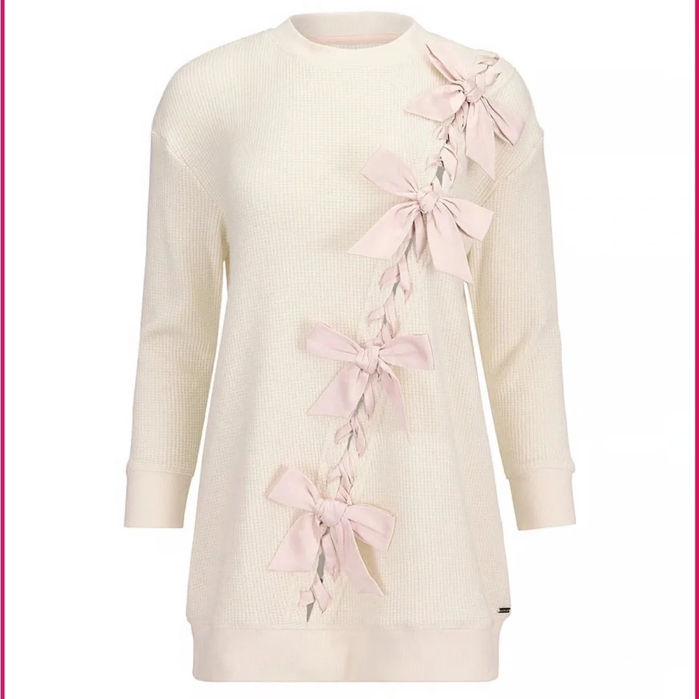 Victoria’s Secret ADORE ME JANINE SATIN BOWS SWEATER SMALL - Picture 4 of 4